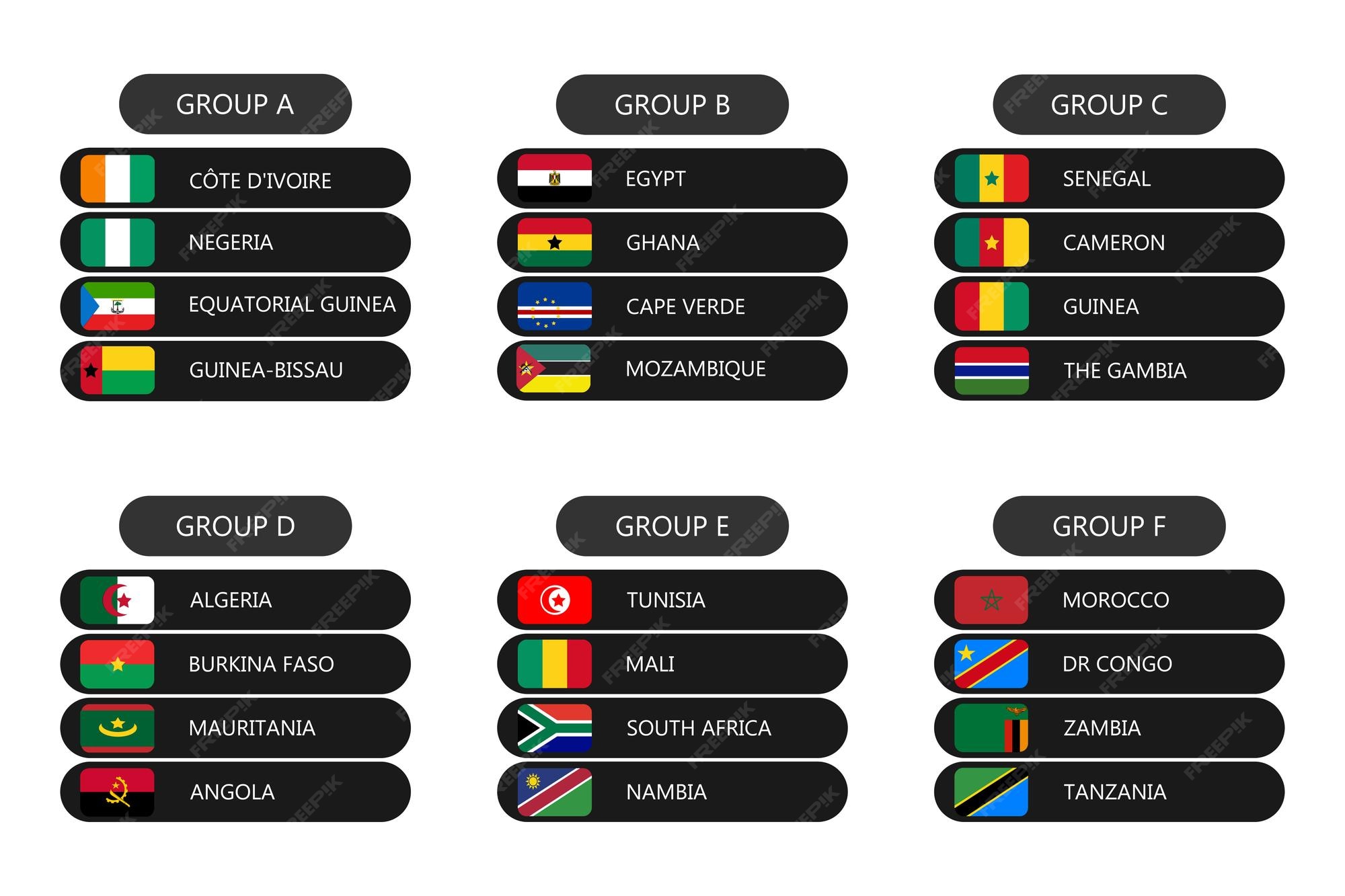 2024 afrika cup of nations deelnemende landen vlaggen in afrika cup of nations 2024 vector