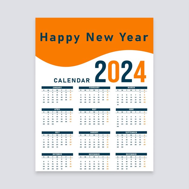 Premium Vector 2024 annual planner calendar template schedule events