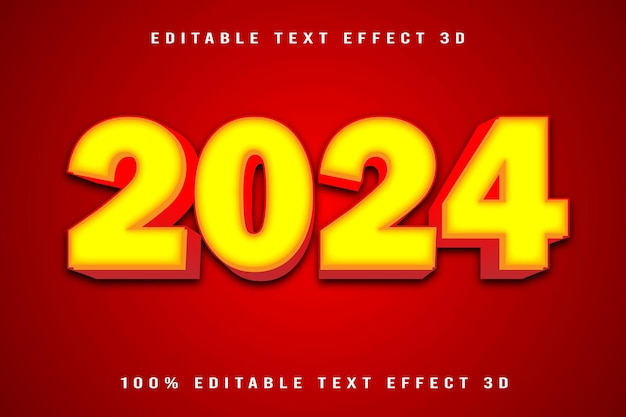 2024 Bewerkbare tekst-effect 3D Emboss cartoon stijl