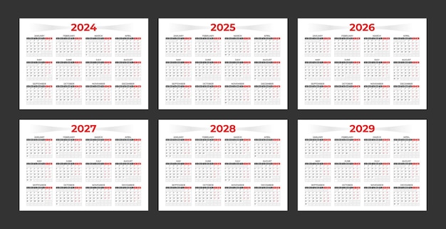 Vettore modello di progettazione del calendario da parete aziendale 2024