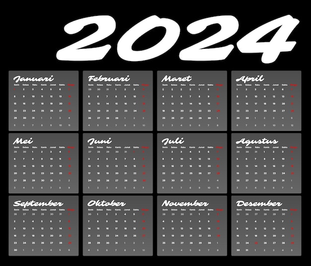 Premium Vector 2024 calendar for corporate modern and clean sleek