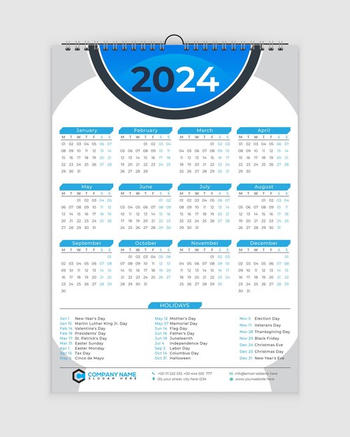 2024 Calendar Design _ wall calendar 2024 _ Wall Calendar 2024 With Holidays _ 2024 _ calendar