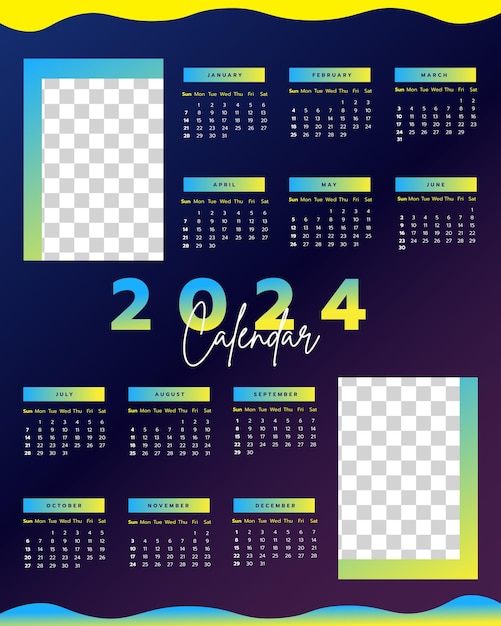 Vector 2024 calendar design