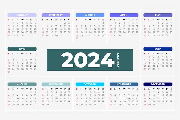 Premium Vector  2024 calendar template editable vector