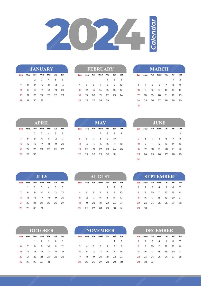 Premium Vector 2024 calendar template editable vector