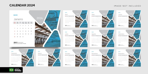 2024 Calendar Template simple Modern Design