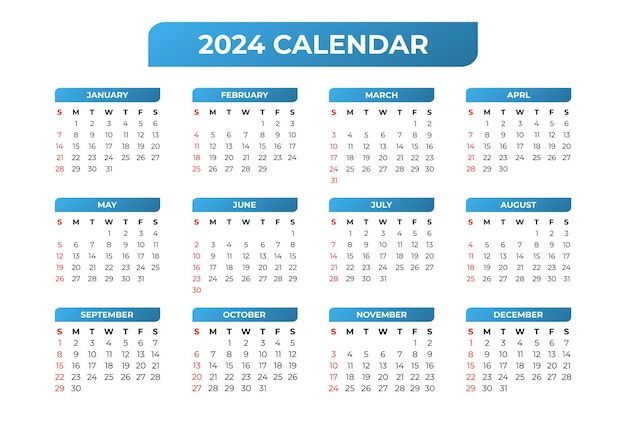 2024년 달력 템플릿