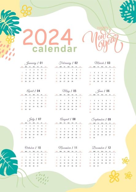 Vector 2024 calender