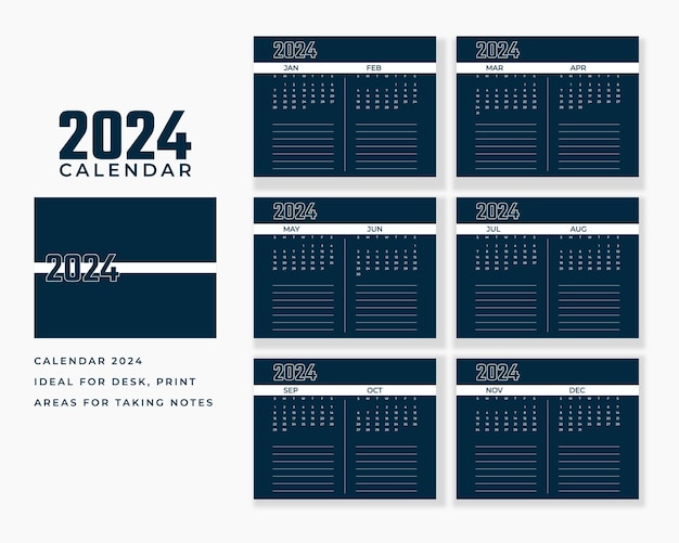 2024 colander design ideal for desk calendar and print use