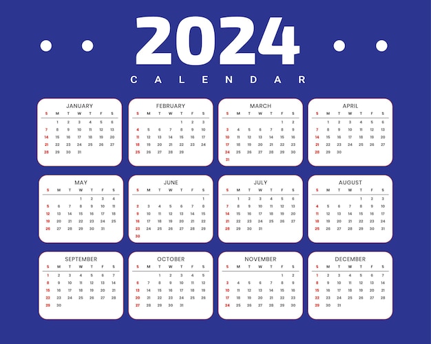 Premium Vector 2024 desk calendar layout for office or business i