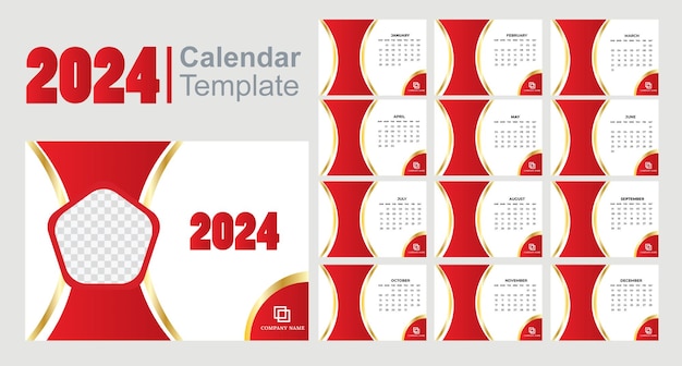 2024 desk calendar template