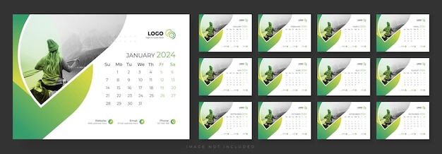 2024 Desk calendar template