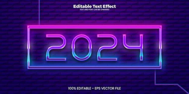 Vector 2024 editable text effect in modern trend style