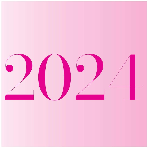2024 font lettering happy new year lemplate simple clear