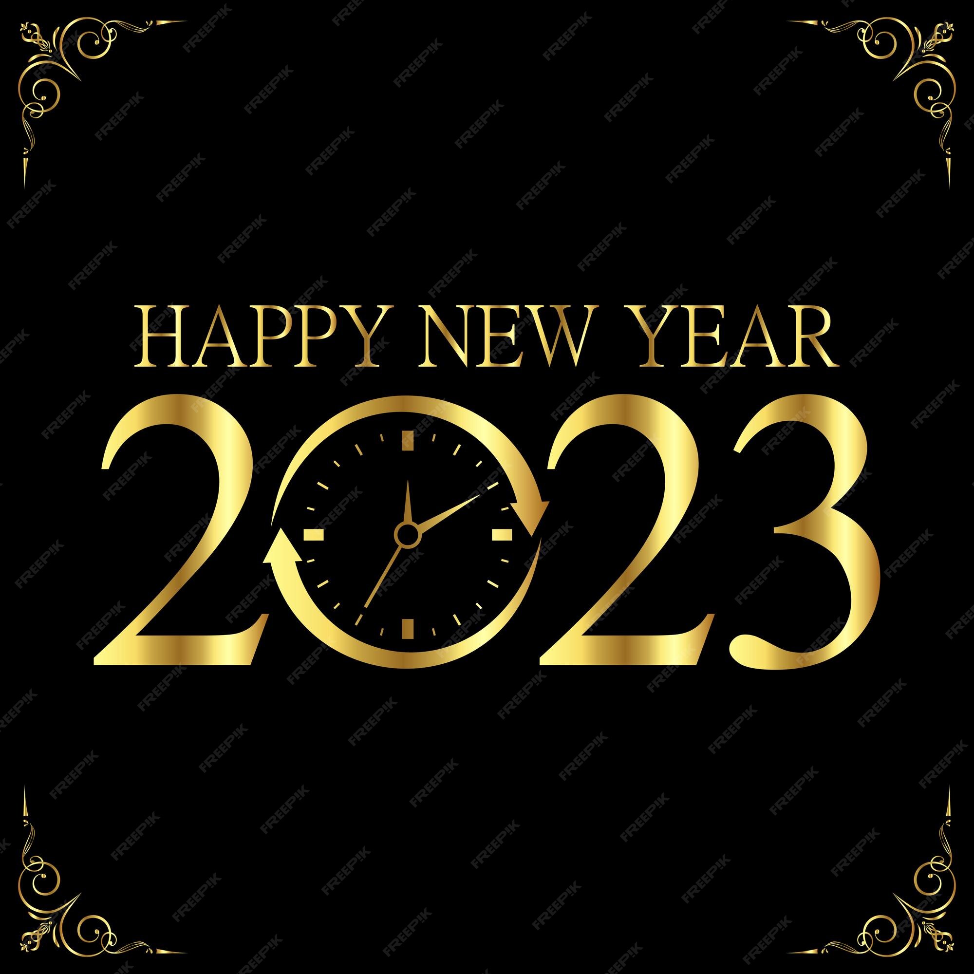 Premium Vector | 2024 gold on black background for happy new year ...