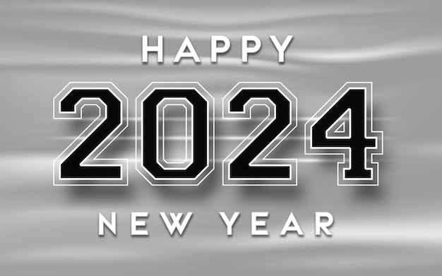 Vector 2024 happy new year 3d text effect fully editable illustrator to vector