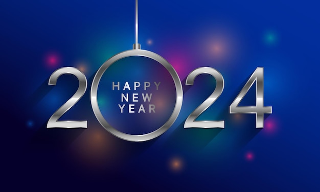 Vector 2024 happy new year background design greeting card banner poster vector illustration