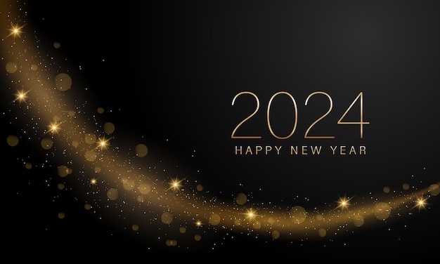 2024 Happy New Year Background Design Greeting Card Banner Poster Vector Illustration