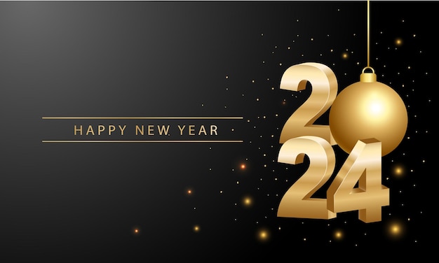 2024 Happy New Year Background Design Greeting Card Banner Poster Vector IllustrationxD