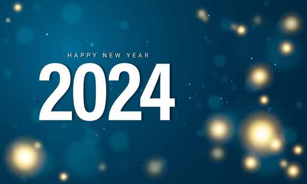 Vector 2024 happy new year background design