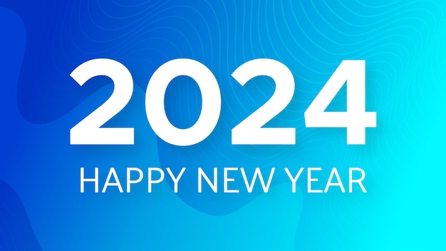 Sfondo di felice anno nuovo 2024 modello di banner di saluto moderno con bianco