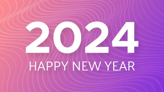 С Новым годом 2024 Модернный шаблон баннера с поздравлениями