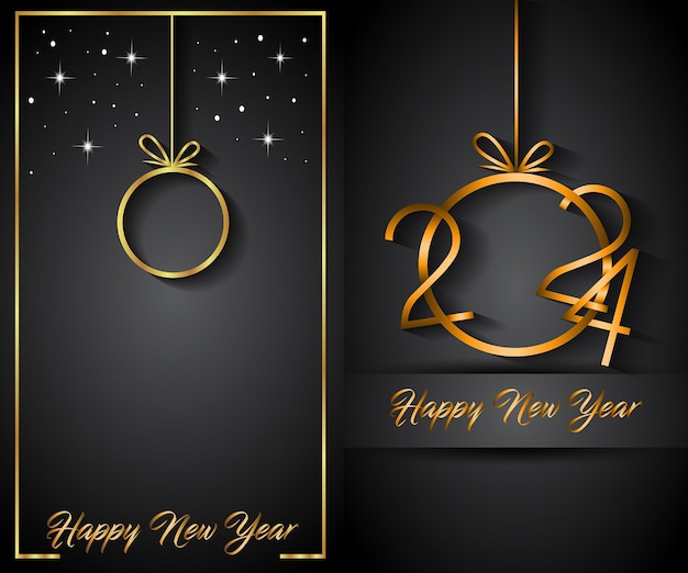 Nuovo anno felice 2024 sfondo per i vostri inviti stagionali manifesti festivi biglietti di auguri