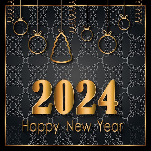Счастливого Нового года 2024 года для ваших сезонных приглашений праздничных плакатов поздравительных карт