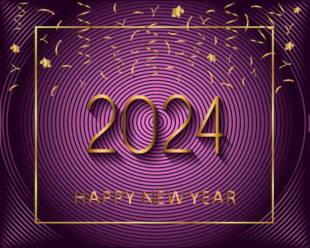 Vector 2024 happy new year background for your seasonal invitations festive posters greetings cards