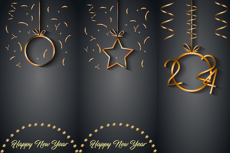 Vector 2024 happy new year background for your seasonal invitations festive posters greetings cards
