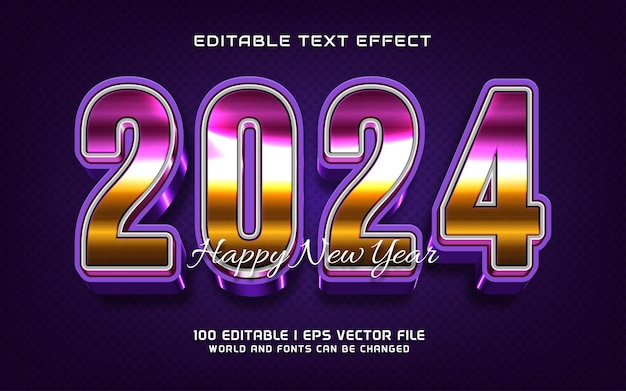Vector 2024 happy new year graphic style