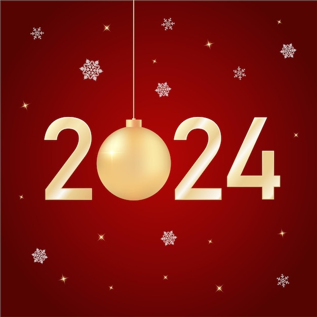 Vector 2024 happy new year greeting card vector template