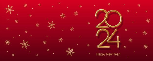 2024 Happy New Year hand lettering calligraphy Vector holiday illustration element