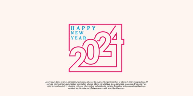 Vector 2024 happy new year logo design 2024 number vector illustration