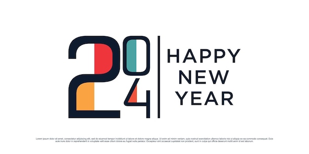 2024 Happy new year logo design vector illustration for new year 2024 with creative idea