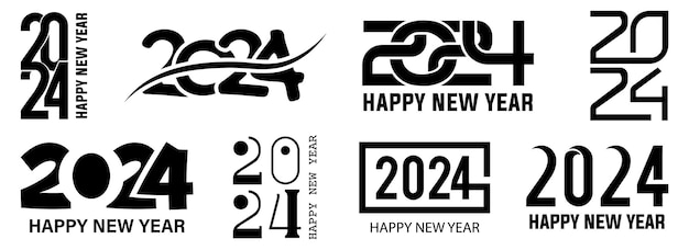 벡터 2024 새해 복 많이 받으세요 로고 장식용 새해 복 많이 받으세요 배너