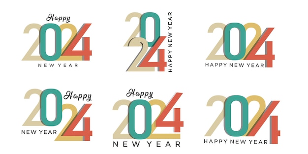 2024 Happy New Year logo tekstontwerp 2024 nummer ontwerpsjabloon Vector illustratie