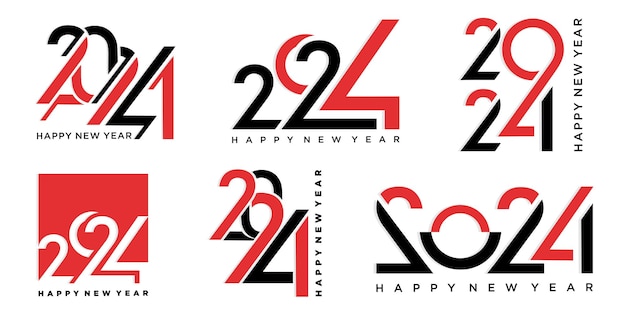 2024 Happy New Year logo tekstontwerp 2024 nummer ontwerpsjabloon Vector illustratie