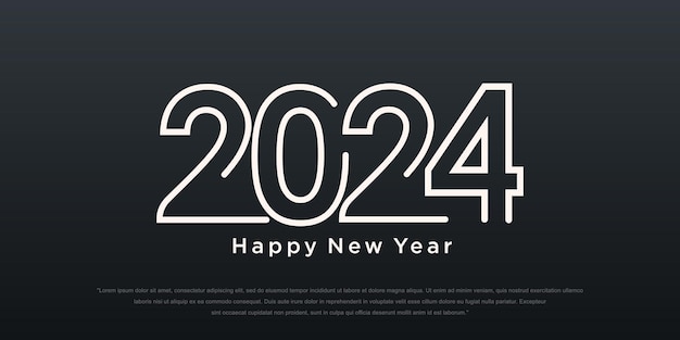 2024 happy new year logo testo design 2024 numero modello di progettazione illustrazione vettoriale