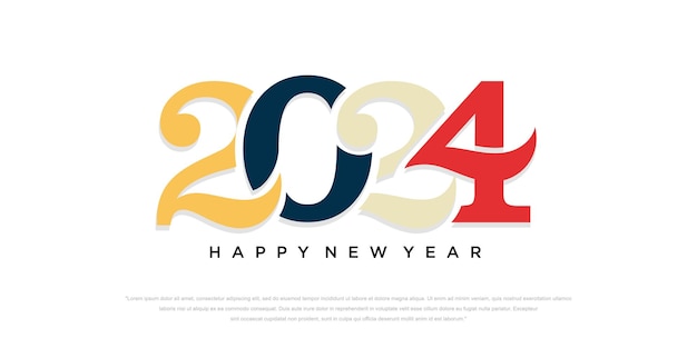 2024 happy new year logo testo design 2024 numero modello di progettazione illustrazione vettoriale