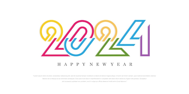 2024 Happy New Year logo text design 2024 number design template Vector illustration