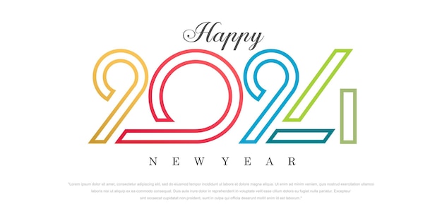 2024 Happy New Year logo text design 2024 number design template Vector illustration