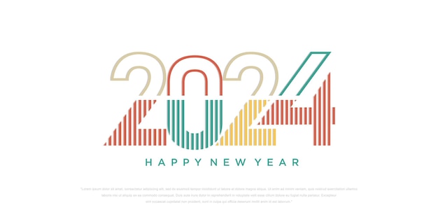 2024 с новым годом дизайн текста логотипа 2024 шаблон дизайна номера векторная иллюстрация