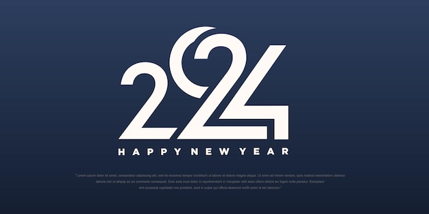 2024 happy new year logo testo design 2024 numero modello di progettazione illustrazione vettoriale