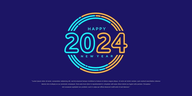 2024 С Новым годом дизайн текста логотипа 2024 шаблон дизайна номера Векторная иллюстрация