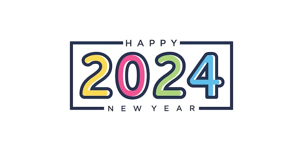 2024 Happy New Year logo text design 2024 number design template Vector illustration