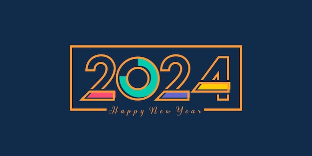 2024 С Новым годом дизайн текста логотипа 2024 шаблон дизайна номера Векторная иллюстрация