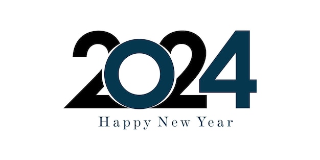 2024 Happy New Year logo text design 2024 number design template Vector illustration