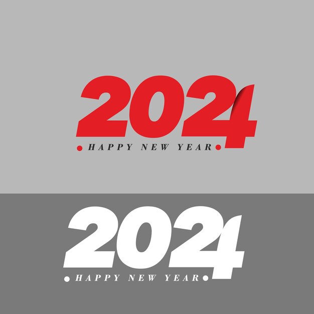 2024 Happy New Year logo text design 2024 number design template Vector