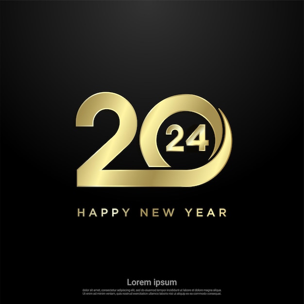 Premium Vector 2024 happy new year luxury gold number illustration of